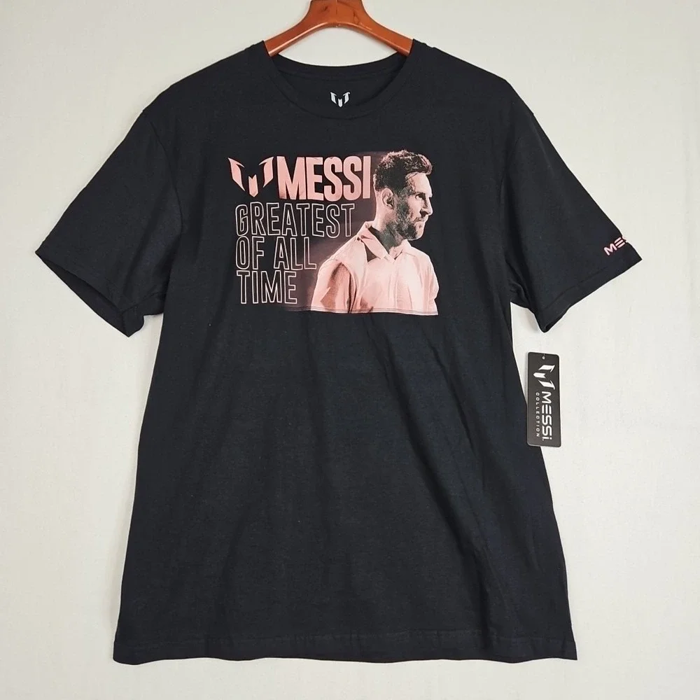 Lionel Messi T-Shirt Men's Sz Large Black Greatest Of All Time Miami Soccer New‎